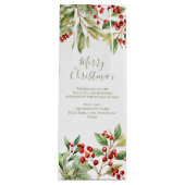 メリークリスマスレッドホリーグリーンカスタムリー ワインギフトバッグ (正面)