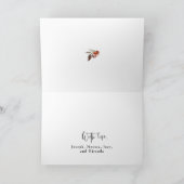 メリークリスマスレッドホリーモダンスクリプトホリデイCa カード (内部)