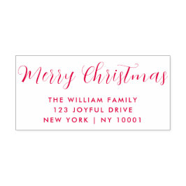 メリークリスマスレッドホワイトタイポグラフィ セルフインキングスタンプ