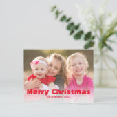 メリークリスマスレッドホワイトバッファローチェックファミリー シーズンポストカード (スタンド正面)