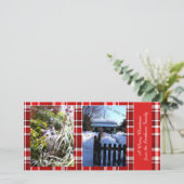 メリークリスマスレッドホワイトプレイドタータンチェック シーズンカード (スタンド正面)