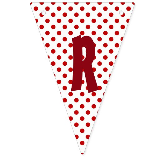 メリークリスマスレッドホワイト水玉模様ノルディック バンティングフラッグ (第3の旗)