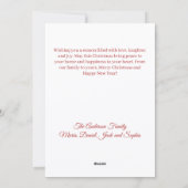 メリークリスマスレッドボウのレトロフォトカード シーズンカード (裏面)