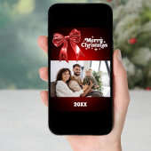 メリークリスマスレッドボウの写真カード シーズンカード