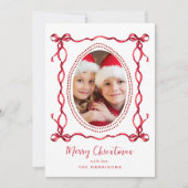 メリークリスマスレッドボウズ写真 シーズンカード (正面)