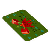 メリークリスマスレッドボウホリーとスノーフレーク マグネット (右側)