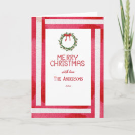 メリークリスマスレッドボウリース パーソナライズされた シーズンカード