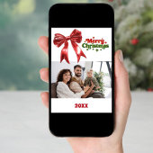 メリークリスマスレッドボウ写真年レビュー シーズンカード