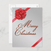 メリークリスマスレッドボウ – ポストカード (正面/裏面)