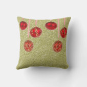 メリークリスマスレッドボーブルグリッター金ゴールド枕 クッション (裏面)