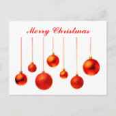 メリークリスマスレッドボールの文字 シーズンポストカード (正面)