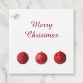 メリークリスマスレッドボールの文字 フェイバータグ (正面)