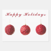 メリークリスマスレッドボールの文字 ラッピングペーパーシート (正面3)