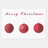 メリークリスマスレッドボールの文字 ラッピングペーパーシート (正面2)