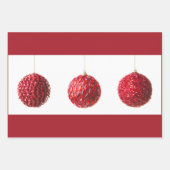 メリークリスマスレッドボールの文字 ラッピングペーパーシート (正面)