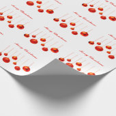 メリークリスマスレッドボールの文字 ラッピングペーパー (角)