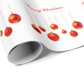 メリークリスマスレッドボールの文字 ラッピングペーパー (ロールコーナー)