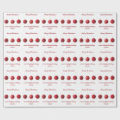 メリークリスマスレッドボールの文字 ラッピングペーパー (フラット)