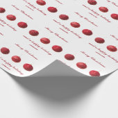 メリークリスマスレッドボールの文字 ラッピングペーパー (角)