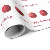 メリークリスマスレッドボールの文字 ラッピングペーパー (ロールコーナー)