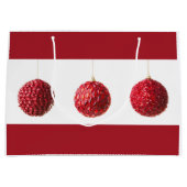 メリークリスマスレッドボールの文字 ラージペーパーバッグ (正面)