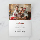 メリークリスマスレッドポインセチアフローラ内の写真 シーズンカード (内部)