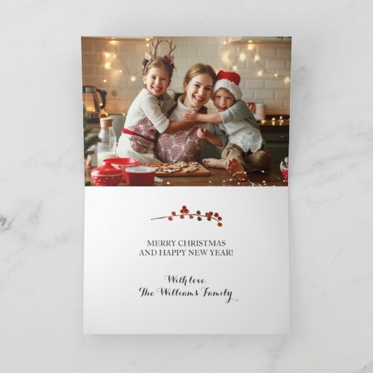 メリークリスマスレッドポインセチアフローラ内の写真 シーズンカード (内部)