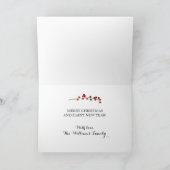 メリークリスマスレッドポインセチアフローラ内の写真 シーズンカード (内部)