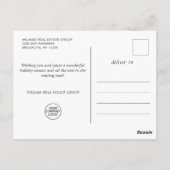 メリークリスマスレッドポインセチア企業のグリーティング ポストカード (裏面)