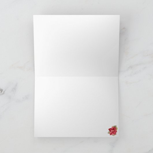 メリークリスマスレッドポインセチア水彩 シーズンカード (内部)