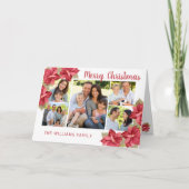 メリークリスマスレッドポインセチア水彩 シーズンカード (正面)