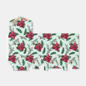 メリークリスマスレッドポインセチア緑のギフトボックス フェイバーボックス (折り畳みなし)