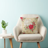 メリークリスマスレッドポインセチア クッション (椅子)