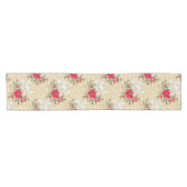 メリークリスマスレッドポインセチア ショートテーブルランナー (横)