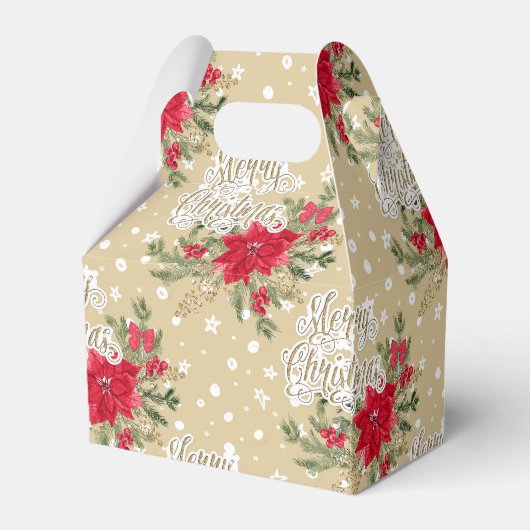メリークリスマスレッドポインセチア フェイバーボックス (裏面サイド)