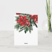 メリークリスマスレッドポインセティアスパインバウ シーズンカード (裏面)
