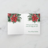 メリークリスマスレッドポインセティアスパインバウ シーズンカード (内部)