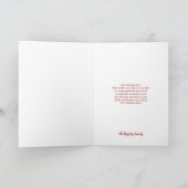 メリークリスマスレッドポインセティアスパーソナライズされたの写真 シーズンカード (内部)