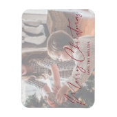 メリークリスマスレッドミニマリストフォトマグネット マグネット (縦)