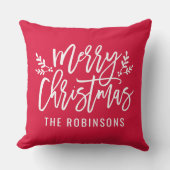 メリークリスマスレッドモダンカスタムファミリー クッション (正面)