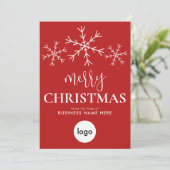 メリークリスマスレッドモダンビジネスロゴ シーズンカード (スタンド正面)
