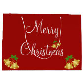 メリークリスマスレッドモダン ラージペーパーバッグ (裏面)