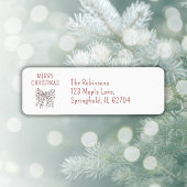 メリークリスマスレッドライトストリングボーミニマルウ ラベル