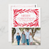 メリークリスマスレッドリース ポストカード (正面/裏面)