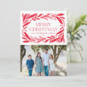 メリークリスマスレッドリース 招待状 (スタンド正面)