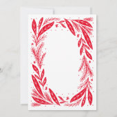 メリークリスマスレッドリース 招待状 (裏面)