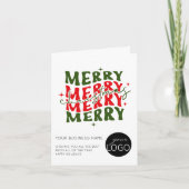 メリークリスマスレッド企業のスクリプトビジネスログ シーズンカード (正面)