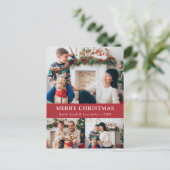 メリークリスマスレッド写真コラージポストカード シーズンポストカード (スタンド正面)