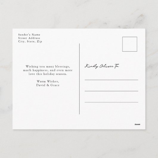 メリークリスマスレッド写真コラージポストカード シーズンポストカード (裏面)