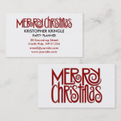 メリークリスマスレッド名刺 名刺 (正面/裏面)
